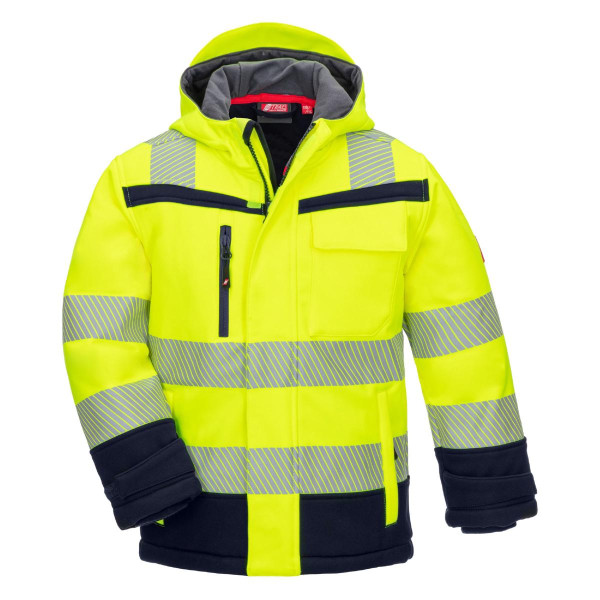NITRAS MOTION TEX VIZ PLUS KIDS, Winter-Warnschutz-Softshelljacke, neongelb / marineblau, Größe: 152, VE: 10 Stück, 7175KIDS-4021-152