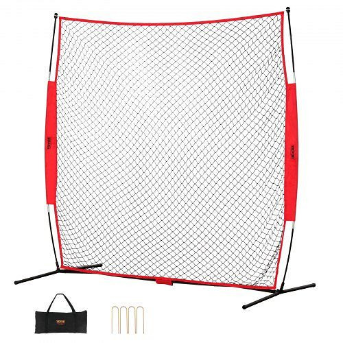 VEVOR Barrikaden-Backstop-Netz, 283 x 107 x 212 cm, Tragbare Übungsausrüstung mit Tragetasche, Schutzschirm für Baseball, Softball, DQW77YC00000P85CUV0