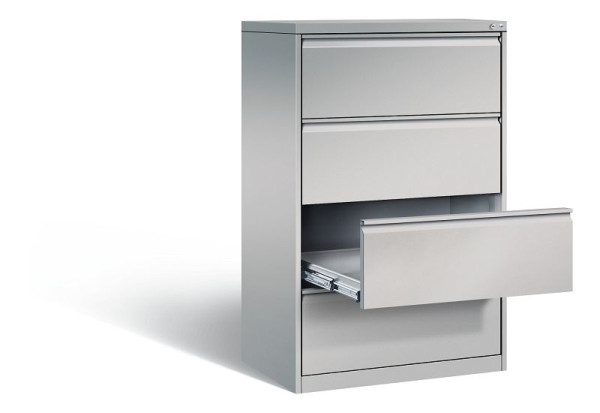 C+P Karteischrank Acurado, H1357xB787xT590mm, Farbe: Weißaluminium, Griffleiste, 12934-322 S10001