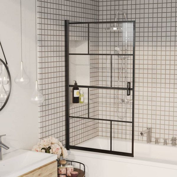 vidaXL Duschkabine ESG 80x140 cm Schwarz, 150749, 8720286416051
