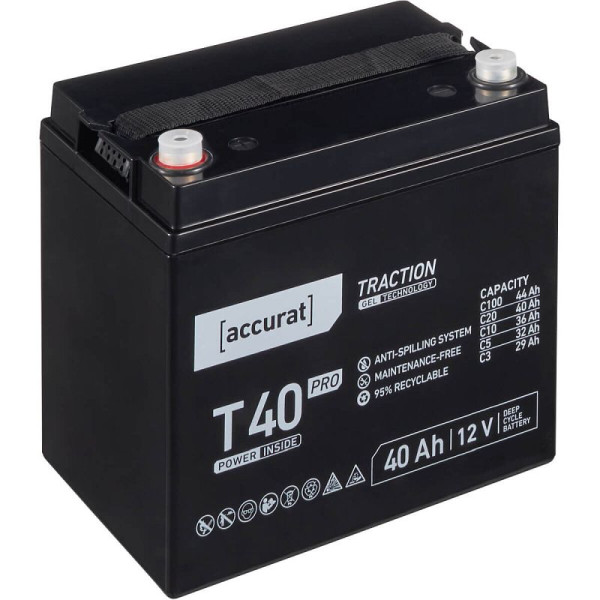 Accurat Traction T40 Pro Gel Antriebsbatterie 12V 40Ah, VBB-GEL-P-T40