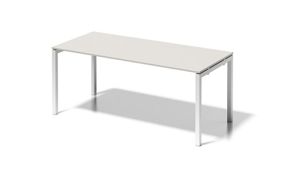 Bisley Cito Schreibtisch, 730 mm höhenfixes U-Gestell, H 19 x B 1800 x T 800 mm, grauweiß/verkehrsweiß, DUF1808GW396