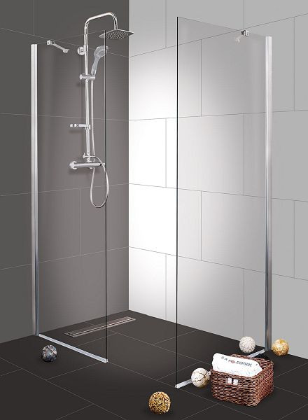 Sanotechnik Glasfixteil für Duschkabine, SANOFLEX chrom 85-87x195cm (D1190), MF90