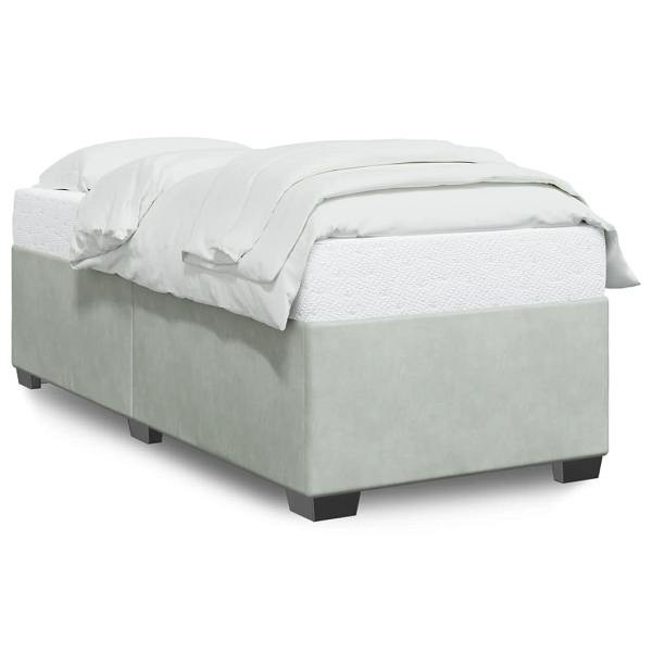 vidaXL Bettgestell Hellgrau 90x200 cm Samt, Polyester, 3284607