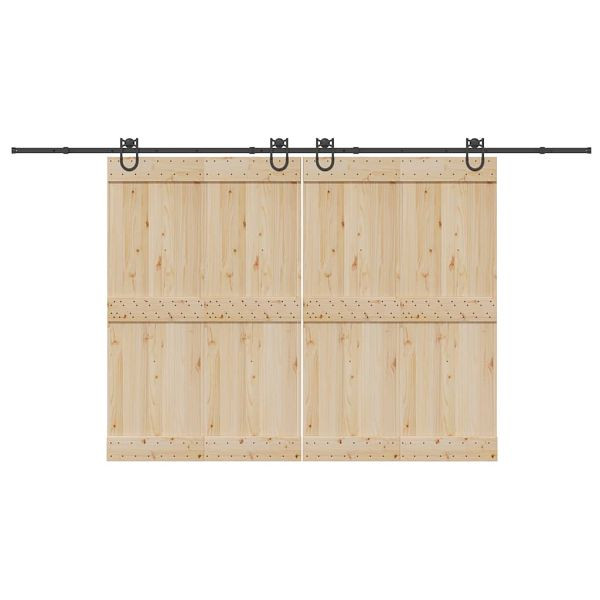 vidaXL Schiebetürbeschlag-Set 400 cm Stahl Schwarz, 3295794