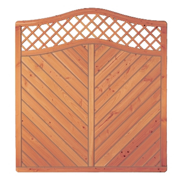 T&J CLASSICO-Serie Zaunelement Krone-Ranki, 180 x 180/190 cm, Douglasie, Rahmen 40/68 mm, Profilbretter 16/118 mm, 26421