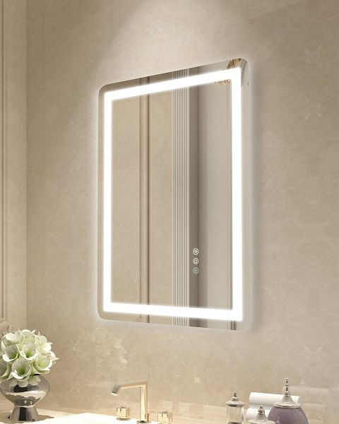 VEVOR LED Badezimmerspiegel Kosmetikspiegel 3 Farben Wandmontage, 50x70cm, DDJXJ5070CM3XSKTBV2