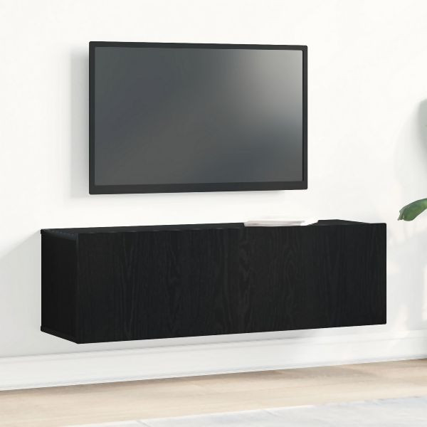 vidaXL Schwarzer Eichen Wand-TV-Schrank 100x30x30 cm Aus Holzwerkstoff, 862487