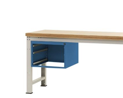 Manuflex Leergehäuse PROFI für Werkbanktische stationär, Nutzhöhe 300 mm für Werkbanktiefe 700 mm, Brillantblau, ZB4331.5007