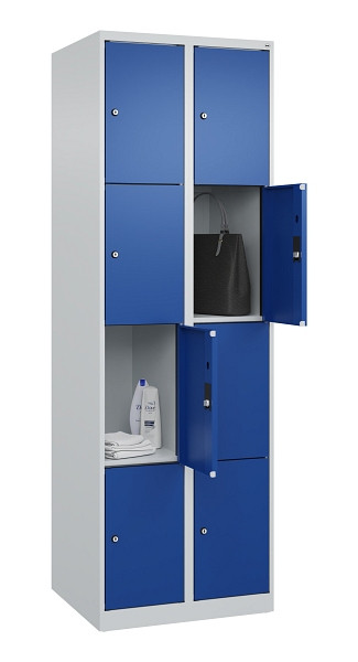 C+P Schließfachschrank Evolo PLUS, 8 Fächer, 1850x600x500mm, 7035/5010, 049000-204 S10006