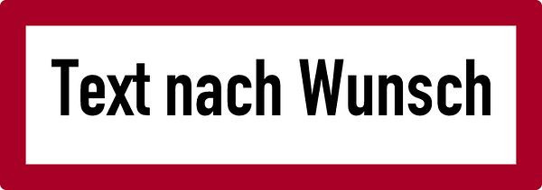 Schilder Klar Brandschutzzeichen mit Text nach Wunsch, 420x148x2 mm Aluminium 2 mm, reflektierend Typ I, 912/23