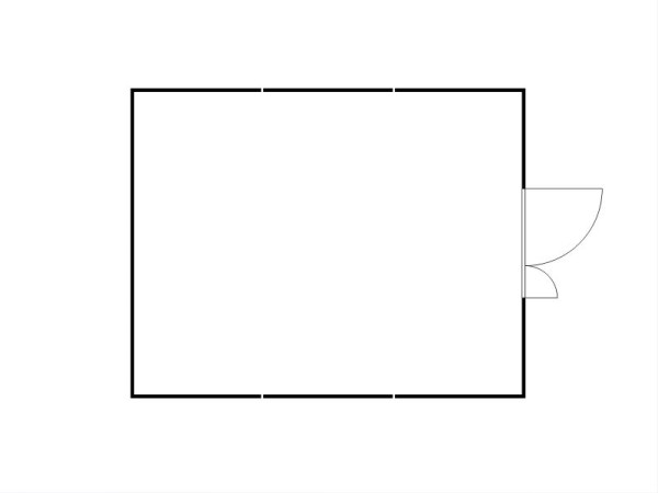 FLADAFI Materialcontainer-Kombination MC 1560, verzinkt, zerlegt, Holzfußboden, Doppelflügeltür (asymmetrisch) auf der 5 m Seite, F15600201