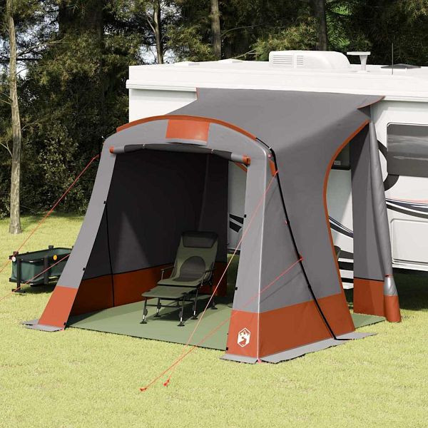 vidaXL Zelt Grau und Orange und Schwarz 285 x 255 x 245 cm Polyester, 42001079