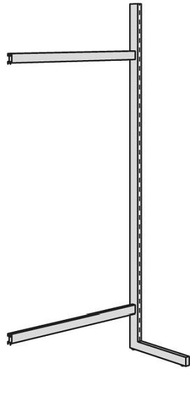 Kerkmann Freiarm-Regal Univers, B 1000 x H 2000 mm, lichtgrau, 52870511