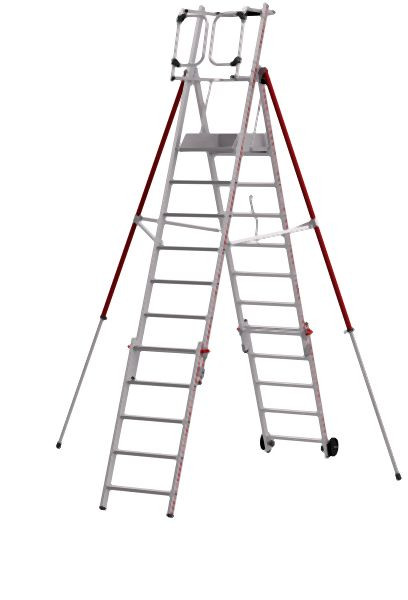 HYMER Plattformleiter ProTect+, 7-11 Sprossen, Standhöhe 1,62-2,48 m, 848411
