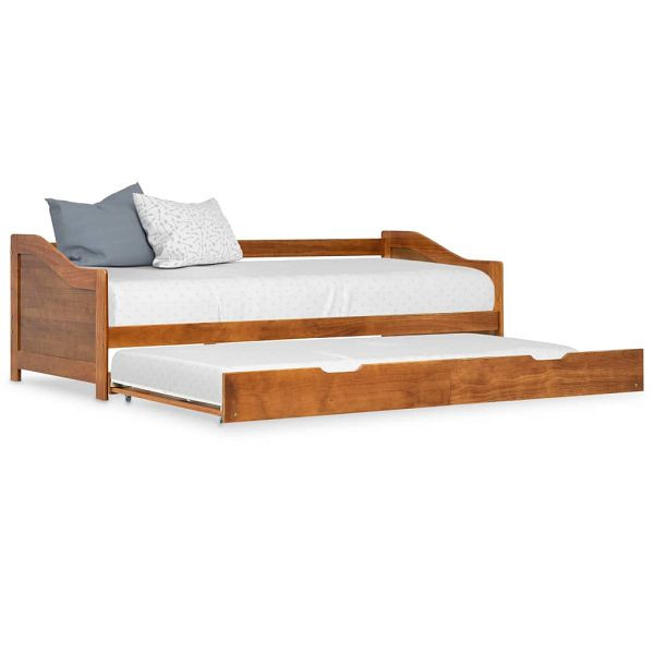 vidaXL Ausziehsofa Bettgestell Honigbraun Kiefernholz 90×200 cm, 283153