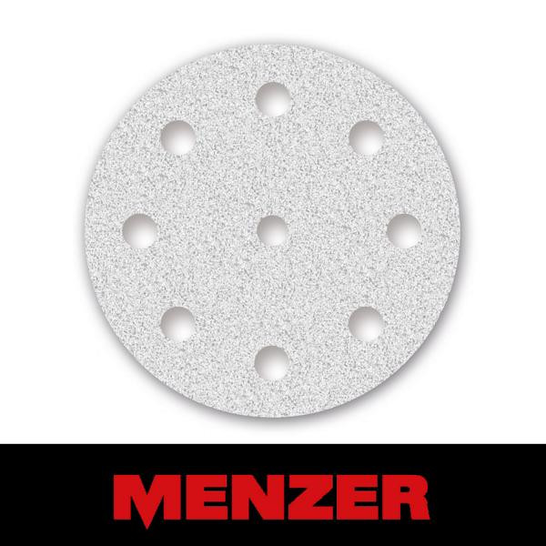 Menzer Klett-Schleifscheibe, Ø 125 mm, 9 Loch, Körnung 40, Normalkorund mit Stearat-Beschichtung, VE: 50, 231331040