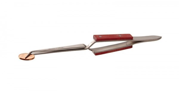 Bochem Werkstückpinzette rostfreier Stahl, spitz/gebogen, L=160mm, mit Kunststoffgriff, selbstspannend, 1700