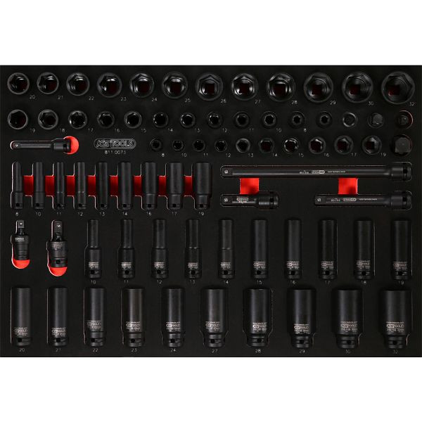 KS Tools PERFORMANCEplus Werkzeugsatz 73-teilig 3/8'+1/2' Kraft-Steckschlüssel, 811.0073