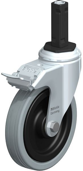 Blickle LKRA-VPA 125K-11-FI-EV12 Apparate-Lenkrolle mit Expander & Feststeller, Vollgummi, Grau, 848294