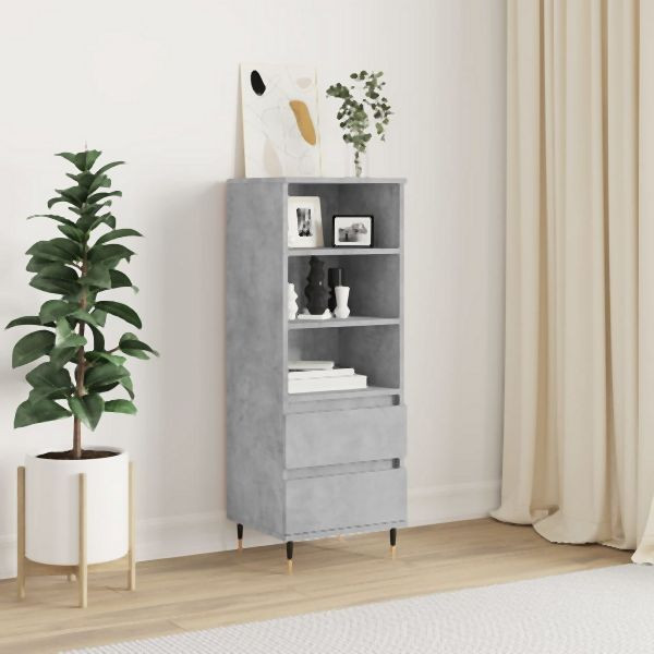 vidaXL Highboard Betongrau 40x36x110 cm Holzwerkstoff, 831504