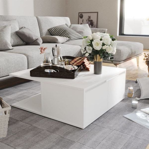 vidaXL Couchtisch Weiß 80x80x31 cm Holzwerkstoff, 806876