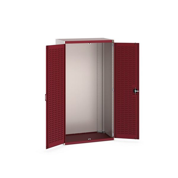 bott cubio Flügeltürschrank, mit Schlitzprägung in der Türrückseite, BxTxH: 1050x650x2000mm, RAL 7035/3004, Purpurrot, 40021068.24V