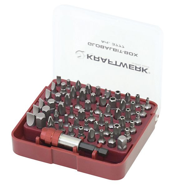 Kraftwerk Universal-Bit-Box 1/4" 25 mm Bits, 61tlg, mit Bit-Schnellwechsel-Magnethalter, 3777