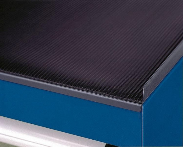 KLW Abrollrand mit 3-seitigem Rand und eingelegtem Riefengummi für Werkzeugschränke und Werkzeugwagen 419 x 750 x 19 mm B x T x H, SDB-ARR3G