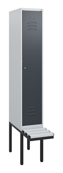 C+P Umkleidespind Classic PLUS, 1950x300x815mm, 7035/7016, Zylinderschloss, 0800405-10 S10053