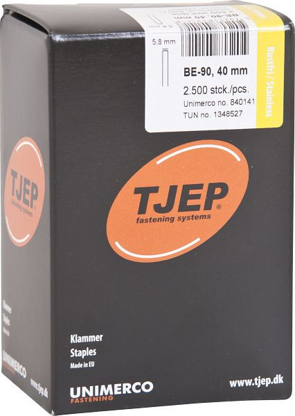 TJEP BE-90 40mm Klammer geharzt, rostfrei A4 Box 2.500 Stück, Klammern, 840141