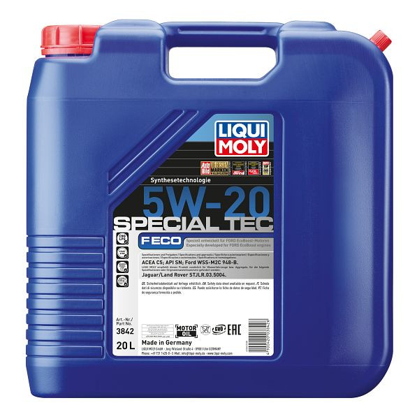LIQUI MOLY Motoröl Special Tec F ECO 5W-20, Kanister Kunststoff, VE: 20 Liter, 3842