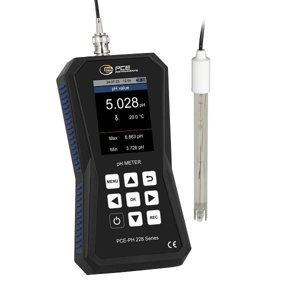 PCE Instruments Hochpräzises pH-Messgerät, Messfunktionen MIN, MAX, PCE-PH 228