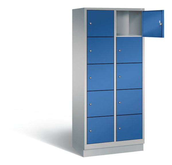 C+P Schließfachschrank Evolo, H1800xB810xT500mm, Farbe: Weißaluminium / Enzianblau, 48020-225 S10132