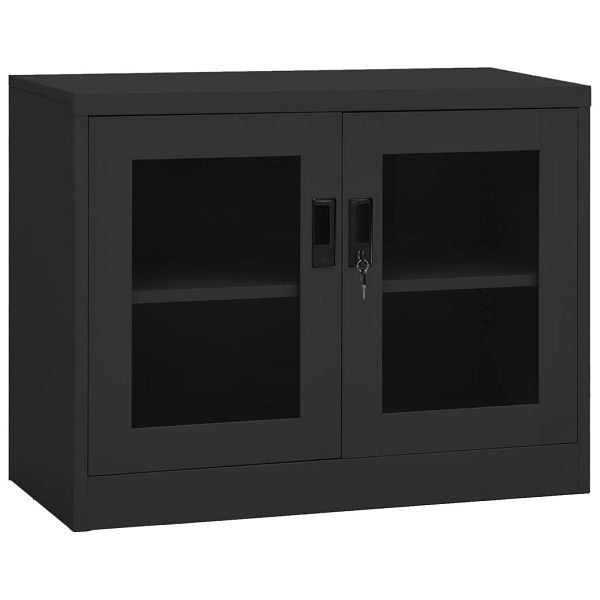 vidaXL Büroschrank Anthrazit 90x40x70 cm Stahl, Material: Stahl, gehärtetes Glas, 335929