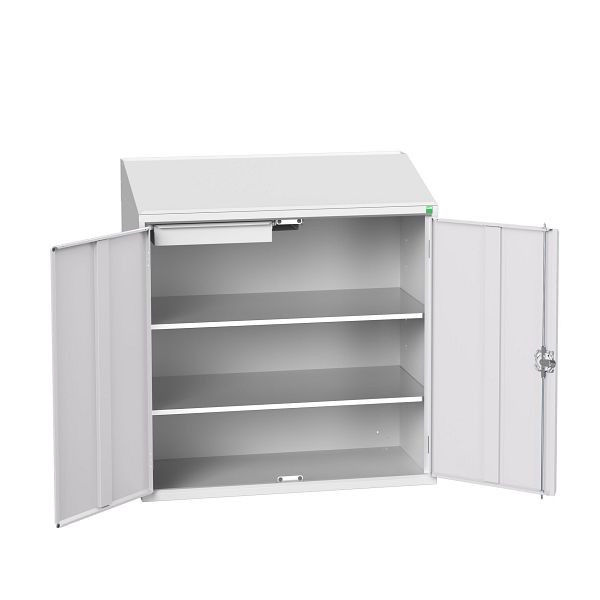 bott verso Economy Pult, mit 2 Fachböden und 1 Schublade, BxTxH: 1050 x 550 x 1130 mm, Lichtgrau / Lichtgrau, 16929213.16