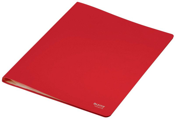 LEITZ 4676 Sichthüllenmappe Recycle, A4, 20 Hüllen, PP, klimaneutral, rot, 4676-00-25