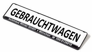 Eichner Miniletter Werbeschild standard, Weiß, Aufdruck: Gebrauchtwagen, 9219-00165