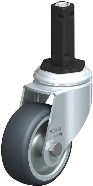 Blickle LKRA-TPA 80G-11-EV12 Apparate-Lenkrolle mit Expander, Thermoplastisches Gummi-Elastomer, Grau, 847840