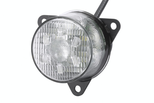 HELLA Positionsleuchte, LED, 24V, Einbau/Schraubanschluss, Lichtscheibenfarbe: glasklar, Kabel: 500mm, Stecker: offene Kabelenden, vorne, 2PF 011 172-511