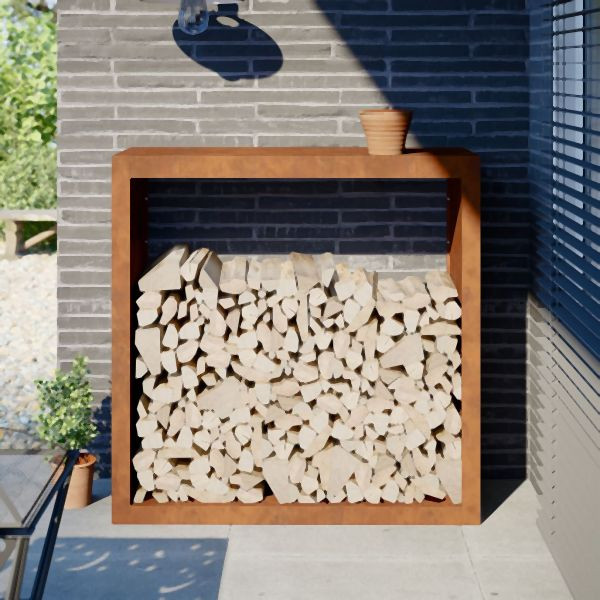 vidaXL Brennholzregal 100x40x100 cm Cortenstahl, 850974