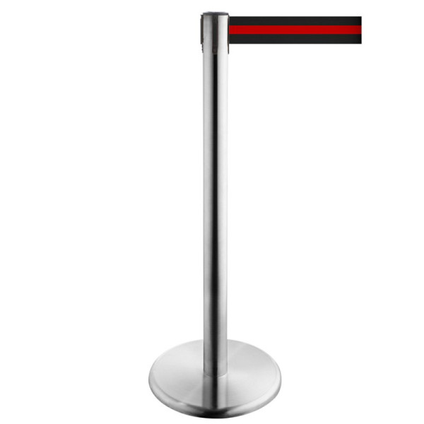 Stein HGS Personenleitsystem -P-LINE Future-, Edelstahl, schwarz/rot/schwarz waagerecht (gestreift), mit Sicherheitsverschluss (selbstlösend), 12798-0603