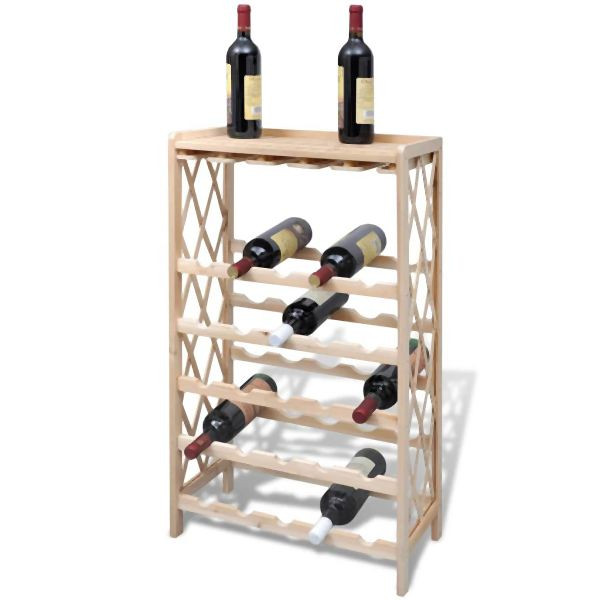 vidaXL Weinregal für 25 Flaschen Massivholz Tanne, 241068