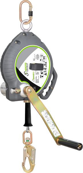Funcke Höhensicherungsgerät mit Rettungskurbel HSG Typ FA204-R, Kunstsoff-Gehäuse /Stahlseil 20 m, mit Rettungskurbel, 60020141