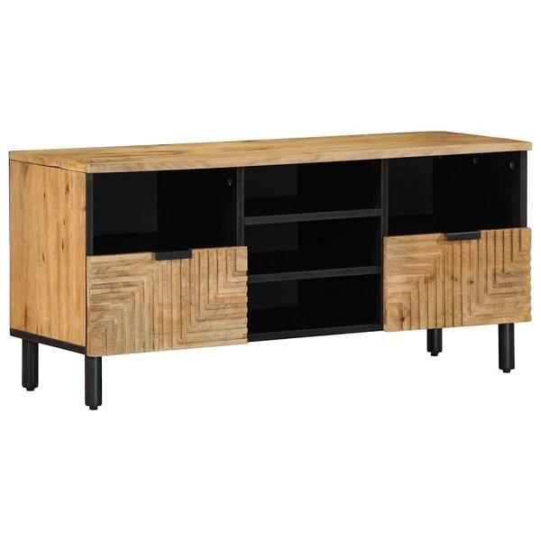 vidaXL TV-Schrank Braun 100x33x46 cm Massivholz Mango, 4017738