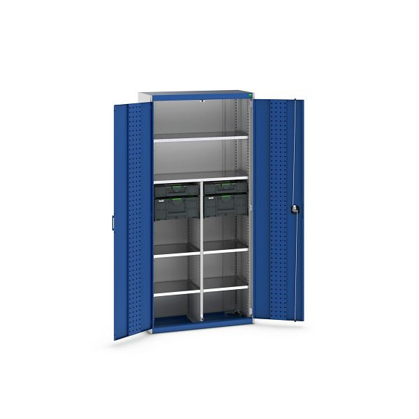 bott cubio Koffer-Flügeltürenschrank bestückt mit 2x Systainer3 / 2x Organizer, BxTxH: 938x400x2000mm, RAL 7035 / RAL 5010, 40032037.11V