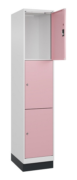 C+P Schließfachschrank Evolo PLUS, mit Sockel, 3 Fächer, 1950x400x500mm, 9016/30, 049020-123 S10018