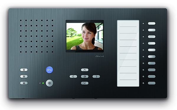 TCS Video Innenstation zum Freisprechen Serie Carus ADAPTO + 10 Tasten, Aufputzmontage schwarz, CAI2200-0156