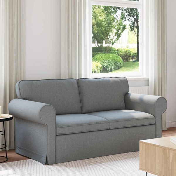 vidaXL Sofa 140cm Hellgrau Metall, 42024306, 8721364376076