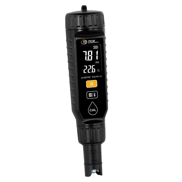 PCE Instruments pH-Tester, für wässrige nicht korrosive Medien, automatische 3 Punkt Kalibrierung, HOLD Funktion, auswechselbare Elektrode, PCE-PH 14